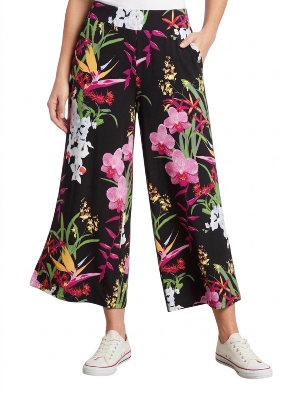 Boho Floral Wide Leg Pants - Indie, Preppy, Party Vibes - 1XP